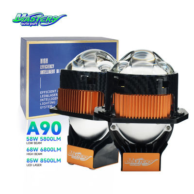 ماسترز A90 لنز ليزر LED / Hi / Lo Beam 85W 8500 لومن 3 اینچ دو ليزر پروژکتور